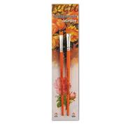 Nespoli Pinceau décoratif plat Bois FSC Fibre Konex Fleurs Taille 6-10 Orange 6 2 pièces