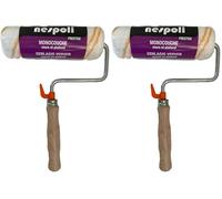 NESPOLI Rouleau Professionnel 180mm, Finition Satin, Manche en Bois FSC® (Lot de 2)