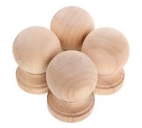 NESTINGHO 4 Pièces Balustre en Bois Brut Détails en Gourde et Colonne Romaine, Structure Petite Colonne, Décoration Élégante Européenne pour Intérieur et Mobilier Déco