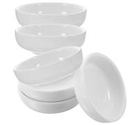 NESTINGHO Assiettes Rondes en Céramique Blanche 6 Pièces, Coupelles pour Sauces et Dips, Petits Plats à Trempette pour Apéritifs et Vaisselle de Service