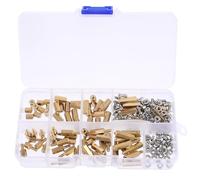 NESTINGHO Assortiment de 180 Pièces de Colonnes Hexagonales en Laiton et Acier Inoxydable, Boîte à Vis de Qualité sans Bavures pour Carte Mère Pcb
