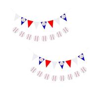 NESTINGHO Banderole Décorative Baseball pour Fête 4pcs en Papier Guirlande Fanion aux Couleurs Magnifiques, pour Bar ou Vitrine, Réutilisable et Ambiance Chaleureuse