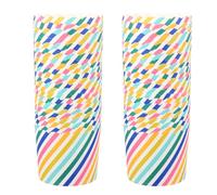 NESTINGHO Caissettes à Cupcakes Jetables en Papier Rayé Coloré, 48 Pièces, Cuisson Uniforme pour Pâtisserie et Petits Gâteaux en Boulangerie ou Restaurant