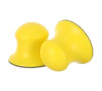 NESTINGHO Disque de Ponçage en Mousse Pu Jaune 75mm 3 Pouces Poignée Confortable, Facile à Nettoyer, Lot de 2 pour Entretien Automobile et Nettoyage Domestique