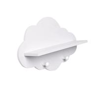 NESTINGHO Étagère de Nuage avec Crochets pour Vêtements en Matériau Composite Blanc, Robuste et Décorative pour Entrée ou Salon