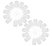 NESTINGHO Étiquettes Autocollantes Design Élégant avec Bord Argenté 200 avec Corde en Fibre Naturelle Blanche, Surface Lisse et Inscriptible pour Bijoux pour Affichage en Boutique