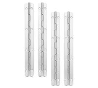 NESTINGHO Lot de 4 charnières à bande de piano en acier inoxydable - 200 x 17 mm - Pour caisses en bois et boîtes d'armoire dans l'atelier et la maison