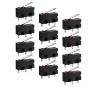 NESTINGHO Micro-interrupteur Miniature à Levier Droit, 12pcs, Matériaux Pbt et Acier Inoxydable, Contrôle pour Applications Mécaniques Industrielles