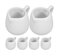 NESTINGHO Mini Pot à Lait en Céramique 50 Ml Lot de 6 Poignée Fonctionnelle pour Restaurants et Service de Sauces
