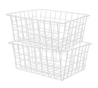 NESTINGHO Panier Congélateur Métallique 2 Pièces 28 X 21,5 X 12 CM, Organisateur Empilable pour Aliments Surgelés et Réfrigérateur