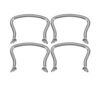 NESTINGHO Poignée de Wok Détachable en Acier Inoxydable Argenté, 4pcs, Double Oreille Anti-brûlure, Compatible pour Autocuiseur et Batterie Cuisine