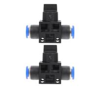NESTINGHO Raccord Rapide T-type Trois Voies en Pom Noir, Valve Manuelle Robuste Anti-statique, Lot de 2 Pièces pour Contrôle Précis du Débit D'air