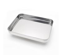 NESTINGHO Réutilisable Plaque Rectangulaire en Acier Inoxydable Cuisine | Plat Polyvalent Argenté, Adapté aux Collations et Gâteaux de Châtaigne D’eau, Présentation au Restaurant ou Buffet