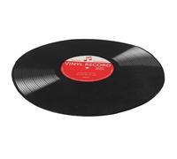 NESTINGHO Tapis Rond Vintage en Polyester Style Rétro Motif Disque Vinyle, Antidérapant et Lavable, pour Salon, Chambre ou Studio de Musique