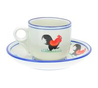 NESTINGHO Tasse en Émail Rétro avec Poignée Résistante Chaleur et Nettoyage Facile, Mug Rond Motif Coq, Présent de Vacances