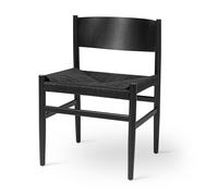 Mater Nestor Chaise de Table à Manger Hêtre Noir/Fil de Papier Noir