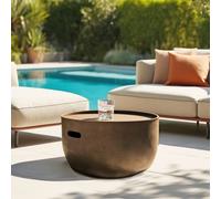 Nestor - table basse ronde en béton marron d58cm