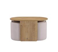 Nestup - Table d'appoint Blanc/Noyer