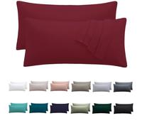 Nesture Lot de 2 taies d'oreiller 50 x 70 cm, rouge, 100 % microfibre | Taie d'oreiller de 50 x 70 cm avec fermeture éclair, douce et infroissable, respirante, facile d'entretien, lavable à 60 °C