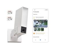 NETATMO Caméra de Surveillance Extérieure,Wi-FI 5 GHz, 2SD,2K HDR, Détection IA Personnes/Véhicules/Animaux, Projecteur LED 12 W, Sirène 105 DB, Stockage Local, sans abonnement, Blanc, NOC2-W-AMZ