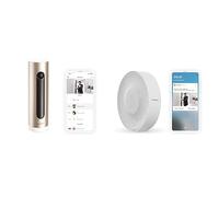 Netatmo Caméra de Surveillance Intérieure Intelligente avec Support Mural & Sirène Intérieure Intelligente, sans Fil, Wi-FI, 110 DB, Activation/désactivation Automatique