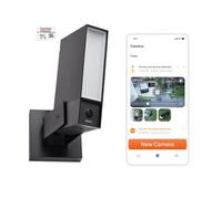 Netatmo Caméra Extérieure Intelligente, microSD Incluse, Wi-FI 5 GHz, 2K HDR, Détection IA Personnes/Véhicules/Animaux, Projecteur LED, Sirène 105 DB, sans abonnement, Noire, NOC2-B-EC