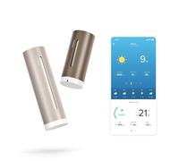 Netatmo Station Météo ORIGINAL 2e génération | Intérieur & Extérieur | Température, Humidité, Qualité de l'air, UV, Pollens, Prévisions météo | Compatible Apple, Alexa, Google - Sable - NWS-S-EC