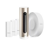 Netatmo Système d'Alarme Vidéo Intelligent Complet, Caméra Intérieure WiFi + Sirène 110 DB sans-Fil + 3 Détecteurs d'Ouverture pour Portes et Fenêtres, NBU-ICSS-EU