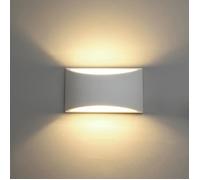 NETBOAT® Appliques Murales Interieur, Blanc Lampe Murale LED 5W Blanc Chaud Moderne Applique Murale en Plâtre(ampoule Inclure)