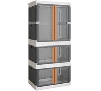 NETEL boite rangement plastique, 2x94L et 180L boite de rangement avec couvercle, caisse rangement plastique， bac rangement transparente，empilable caisse pliable