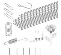NETFLO Lot de 50 fils d'acier à ressort en acier inoxydable - 1,4 mm x 400 mm - En acier à ressort - Fil dur droit - Tiges rondes en métal pour bricolage - Pour modélisme de voiture, avion, bateau