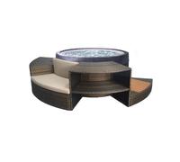 NETSPA - SP-VIP140/MOB2 - NetSpa Vita - Spa Semi Rigide + Mobilier (5 éléments) - Spa Portable - Rond - 4 Places