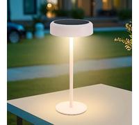NETTLIFE Lampe de table solaire à batterie lampe de chevet LED sans fil 3600mhA rechargeable tactile dimmable blanche avec batterie USB
