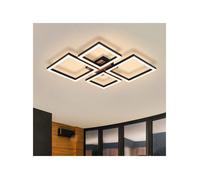 NETTLIFE Plafonnier LED noir lumière blanc chaud 3000K finition imitation bois