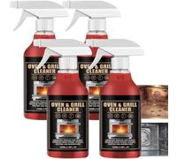 Nettoyant et dégraissant moussant puissant pour four, spray nettoyant pour barbecue et grils d'extérieur, élimination rapide des graisses, dégraissant de cuisine pour usage domestique et (4pcs)