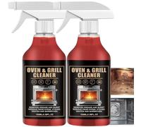 Nettoyant et dégraissant moussant puissant pour four, spray nettoyant pour barbecue et grils d'extérieur, élimination rapide des graisses, dégraissant de cuisine pour usage domestique et (2pcs)