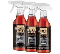 Nettoyant pour four, dégraissant et décapant à action rapide, spray nettoyant pour four et gril, mousse nettoyante sans frottement pour plateaux de barbecue, plaques de cuisson, micro-ondes (3 Pièce)