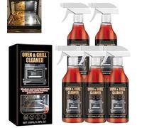 Nettoyant pour four et gril, spray pour grilles de four et gril, dégraissant puissant à action rapide, graisses brûlées et résidus alimentaires incrustés, multi-surfaces pour plaques de cuisson (5PCS)