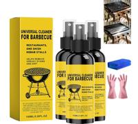 Nettoyant universel pour barbecues encrassés - Spray dégraissant puissant - Élimine efficacement la graisse - Pour barbecues d'extérieur, fours, micro-ondes et accessoires de cuisine (3pcs)