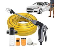 Nettoyeur à pression à eau, tuyau de 15 m avec buse réglable, poignée ergonomique pour machine à laver de voiture, pour le nettoyage extérieur de terrasse, cour, , trottoir, pont et véhicule
