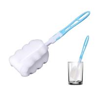 Nettoyeur de bouteille éponge, brosse à vaisselle avec poignée | Tête de brosse rotative à 360° avec long manche pour tasses, bouteilles de vin, verres à café