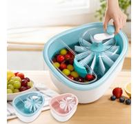 Nettoyeur de fruits, bol de nettoyage portable avec couvercle, grand nettoyeur de fruits avec brosse, rondelle de fruits et légumes, pour légumes verts, herbes, baies, fruits