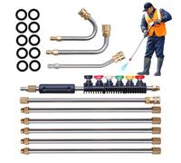 Nettoyeur de gouttière, barre télescopique haute pression, 4000 psi, 6 buses de pulvérisation, outil de nettoyage de gouttière, accessoires pour gouttières