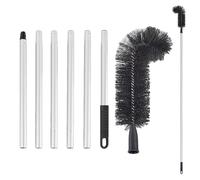 Nettoyeur de gouttière - Outil de brosse rétractable, courbé | Tête de nettoyage | Barre d'extension télescopique, éliminateur de saleté flexible, design long idéal pour feuilles, branches
