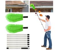 Nettoyeur de gouttière télescopique - Brosse coudée 90 degrés - Inox et nylon - 310 cm