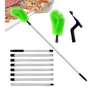 Nettoyeur de gouttière télescopique, outil de nettoyage de toit portatif, outil de portée de 2,4 m avec tige extensible, nettoyeur de gouttière extérieur, appareil d'élimination des débris avec design
