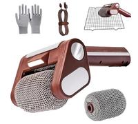 Nettoyeur De Gril éLectrique sans Brosse, Brosse Puissante pour Barbecue, Nettoyeur De Gril éLectrique avec LED, Tambour Amovible en Acier Inoxydable pour Barbecue ExtéRieur (Marron)