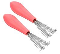 Nettoyeur de Peigne pour Cheveux 2 Pièces en Bois et Métal | Design Ergonomique , Retire les Cheveux du Peigne , Nettoie la Partie Inférieure de Brosse Couleur Aléatoire