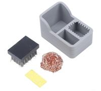 Nettoyeur de pointes de soudure en silicone avec grattoir en fil de laiton | Design 3 en 1, brosse métallique et éponge, pas besoin d'eau, empêche les chocs thermiques, prolonge la durée de vie de la