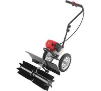 Nettoyeur de surfaces à essence 43cc, moteur 2 temps, 1,7 chevaux. Brosse pour gazon synthétique. Balai puissant. Brosse manuelle pour gazon synthétique. Nettoyeur de surfaces pour gazon synthétique m